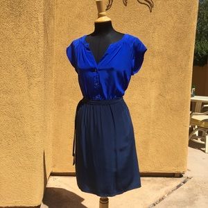 Blue and Navy Lightweight Dress with POCKETS